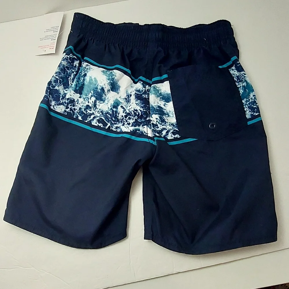 Old Navy Boys Swim Trunks Size 8 Blue Water UPF 50 UV Protection NEW